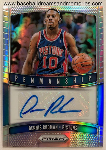 2019-20 Panini Prizm Dennis Rodman Silver Penmanship Autograph Card