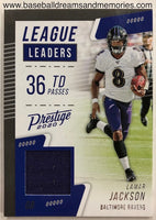 2020 Prestige Lamar Jackson League Leaders Jersey Card