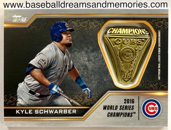 2021 Topps Kyle Schwarber 2016 World Series Champions Commemorative World Series Ring Medallion