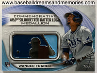 2022 Topps Series 1 Wander Franco Commemorative MLB Silhouetted Batter Logo Medallion Rookie Card