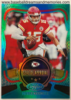 2020 Panini Certified Patrick Mahomes II Seal Of Approval Aqua Parallel Card Serial Numbered 50/50